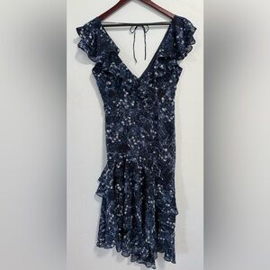 NWT Bardot Romance Frill Dress in Midnight Floral Mini Dress Size 6